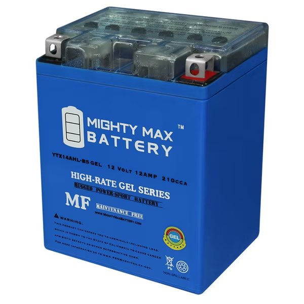 YTX14AHL Gel Battery Replacement for Arctic Cat 500 Jag Z 1993, Mighty Max Battery, Mfr#: YTX14AHLGEL435